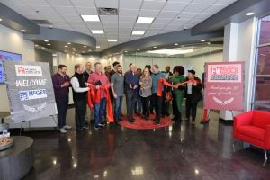 McGee associates attend ribbon cutting ceremony at the Atlanta Fork Lifts Inc. Headquarters in Suwanee, Ga.